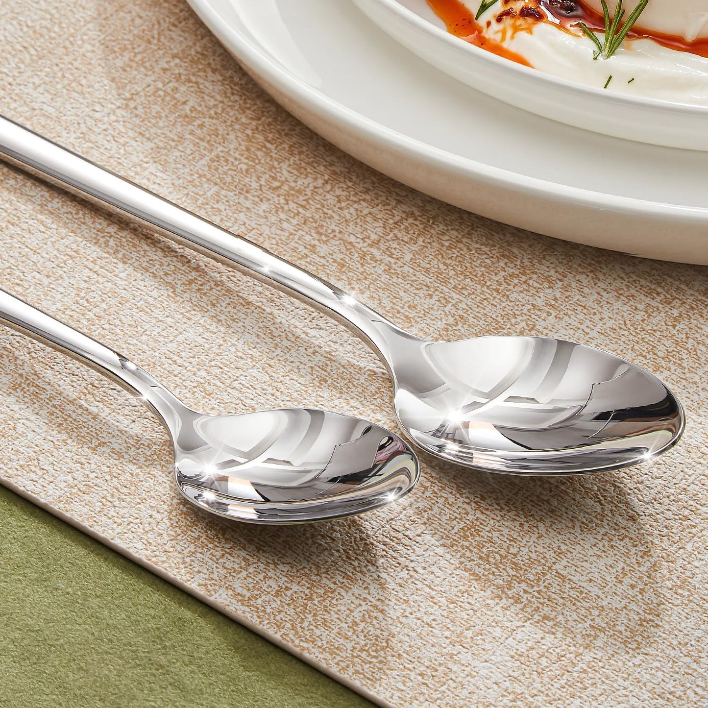 KINGSTONE 6.9-Inch Teaspoons, 24-Piece 18/10 Stainless Steel Tea Spoons, Mirror Finish Small Dessert Spoons, Dishwasher Safe for Home and Restaurant