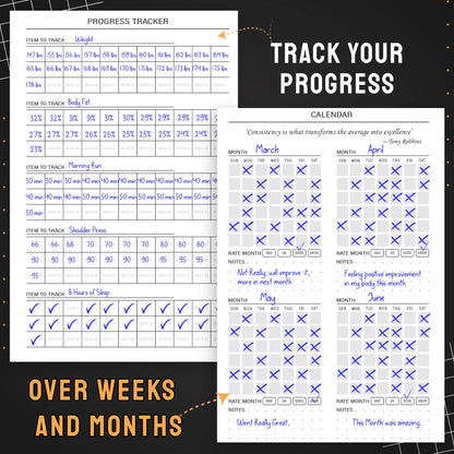 Nextnoid Hardcover Fitness Journal Workout Planner for Men & Women - A5 Sturdy Workout Log Book to Track Gym & Home Workouts - Green