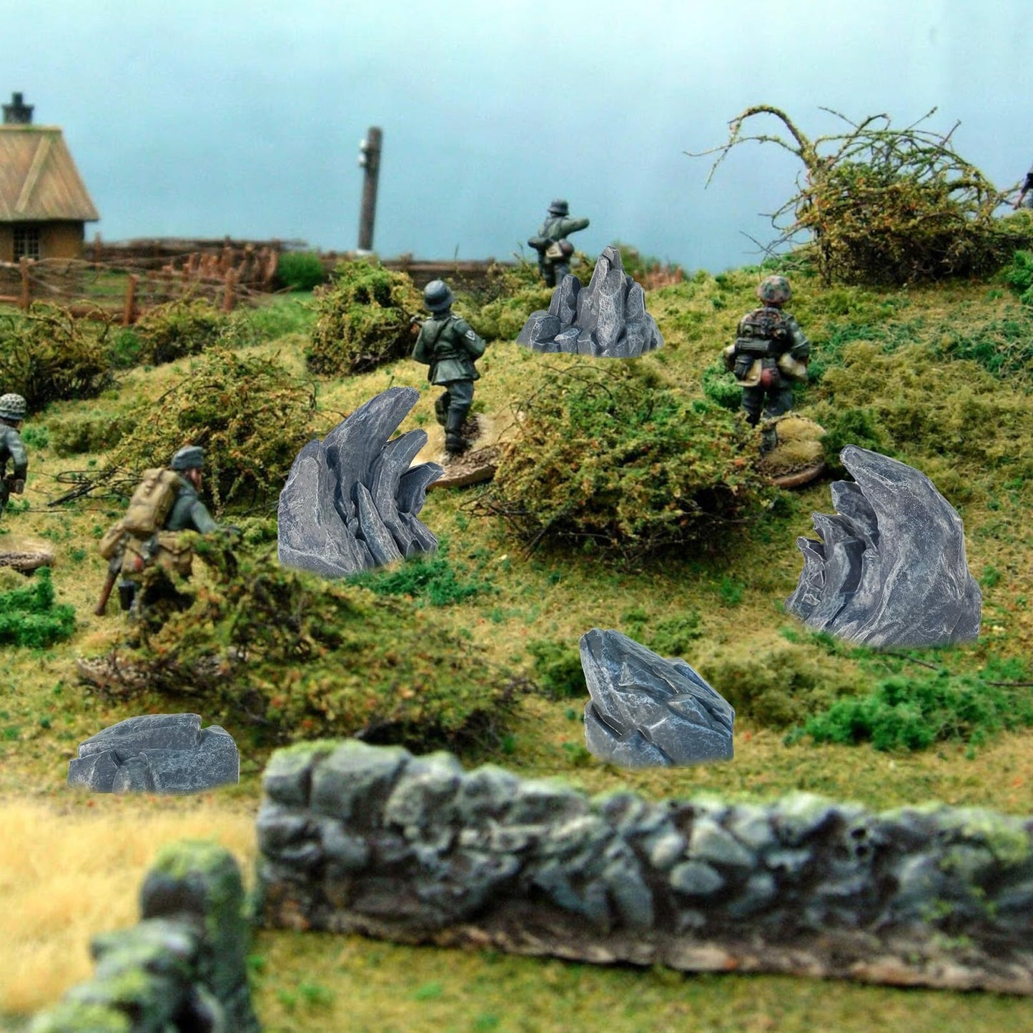 Warmtree 10 Pcs Simulation Rockery Diorama Rocks Stone for Diorama Supplies Miniature Terrain Fairy Garden Zen Garden Accessories Terrarium Decor Tank Aquarium Decoration (Grey)