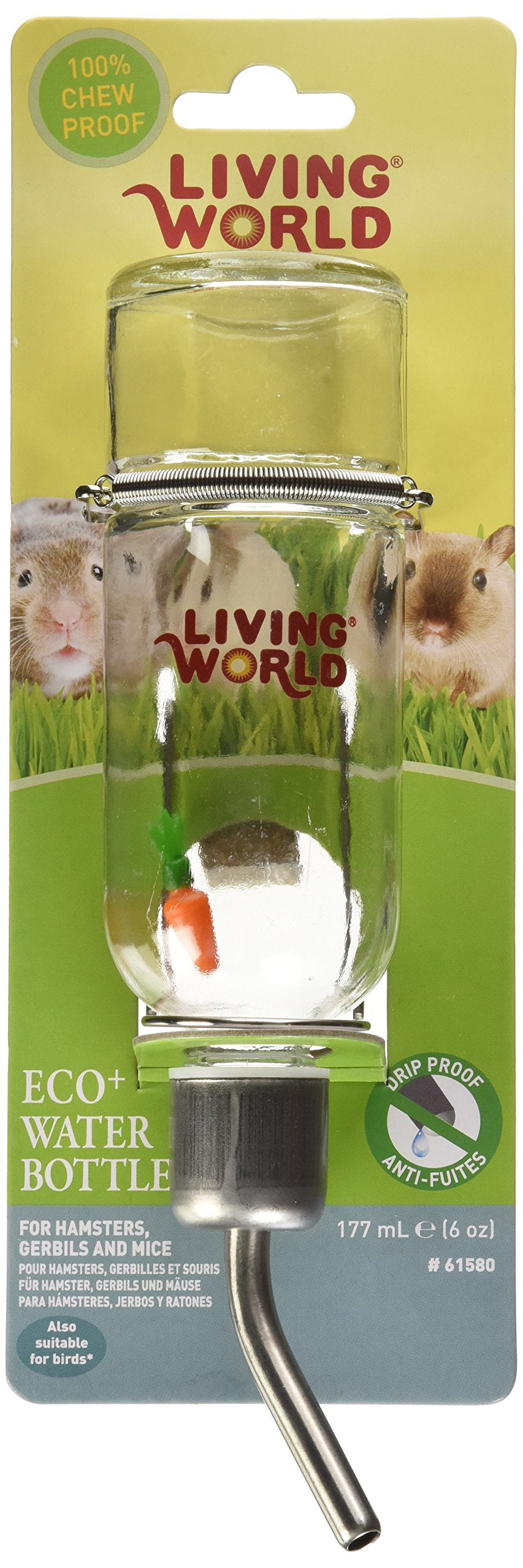 Living World Eco Chew Proof Water Bottle, 177 ml, 6 oz
