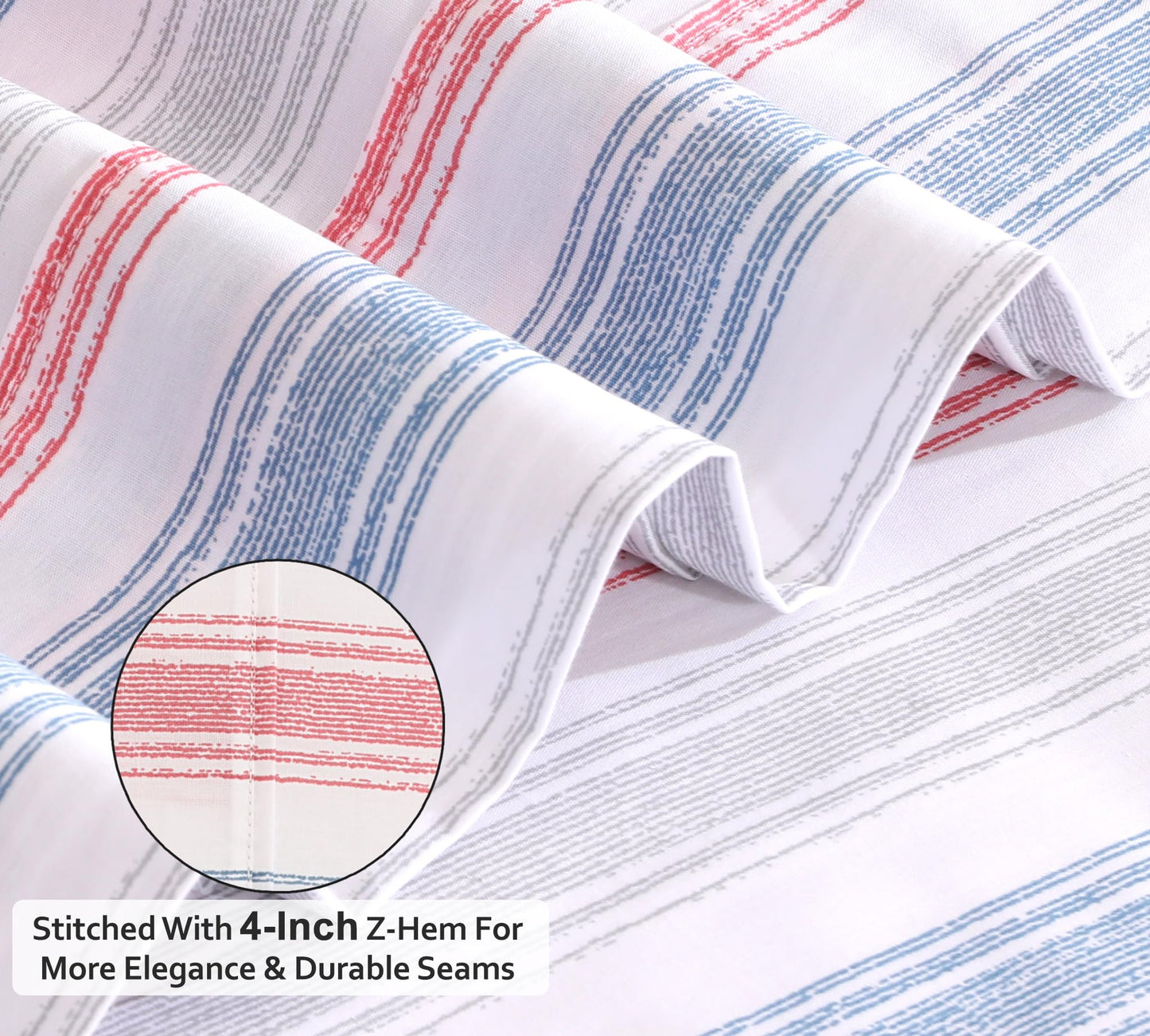 RUVANTI 100% Cotton Percale Sheets Full Size, Times