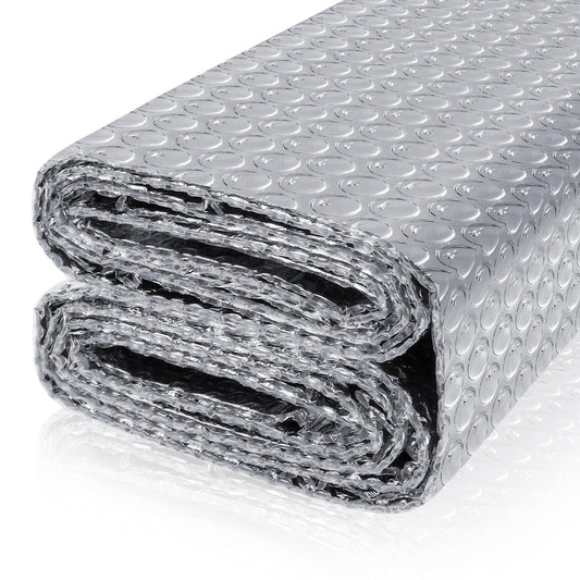 Reflective Bubble Insulation Sheet, Double Side Aluminum Foil Bubble Shield, Aluminum Foil Thermal Insulation Radiant Barrier for Windows, RV, Roof, Garage Door (23.6IN X 10FT)
