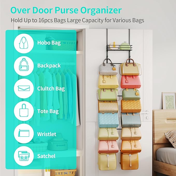 HapiRm Over The Door Purse Organizer