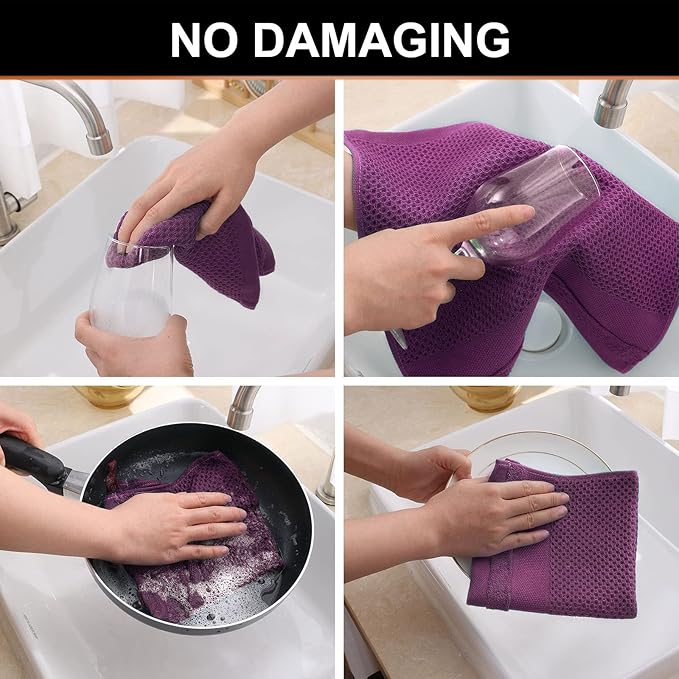 Homaxy 100% Cotton Dish Cloths, 8 Pack