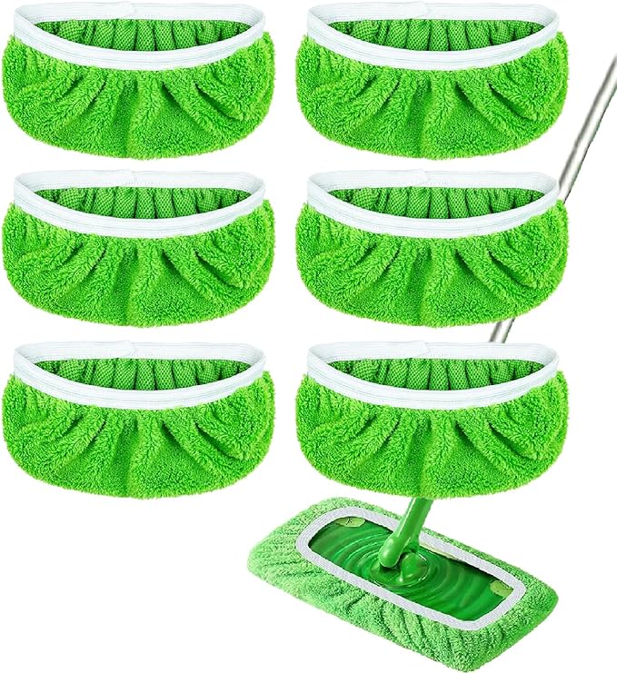 6 Pack Reusable Microfiber Mop Pads