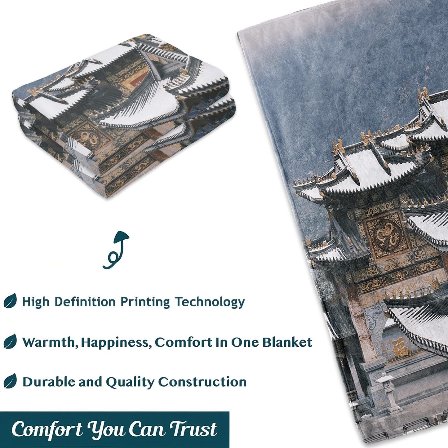 Raven Gothic Blanket 50X60 in, Flannel Throw Blankets for Travel Camping Sofa Living Room Decor, Lightweight Cozy Soft Fuzzy Gifts for Women Adults Kids