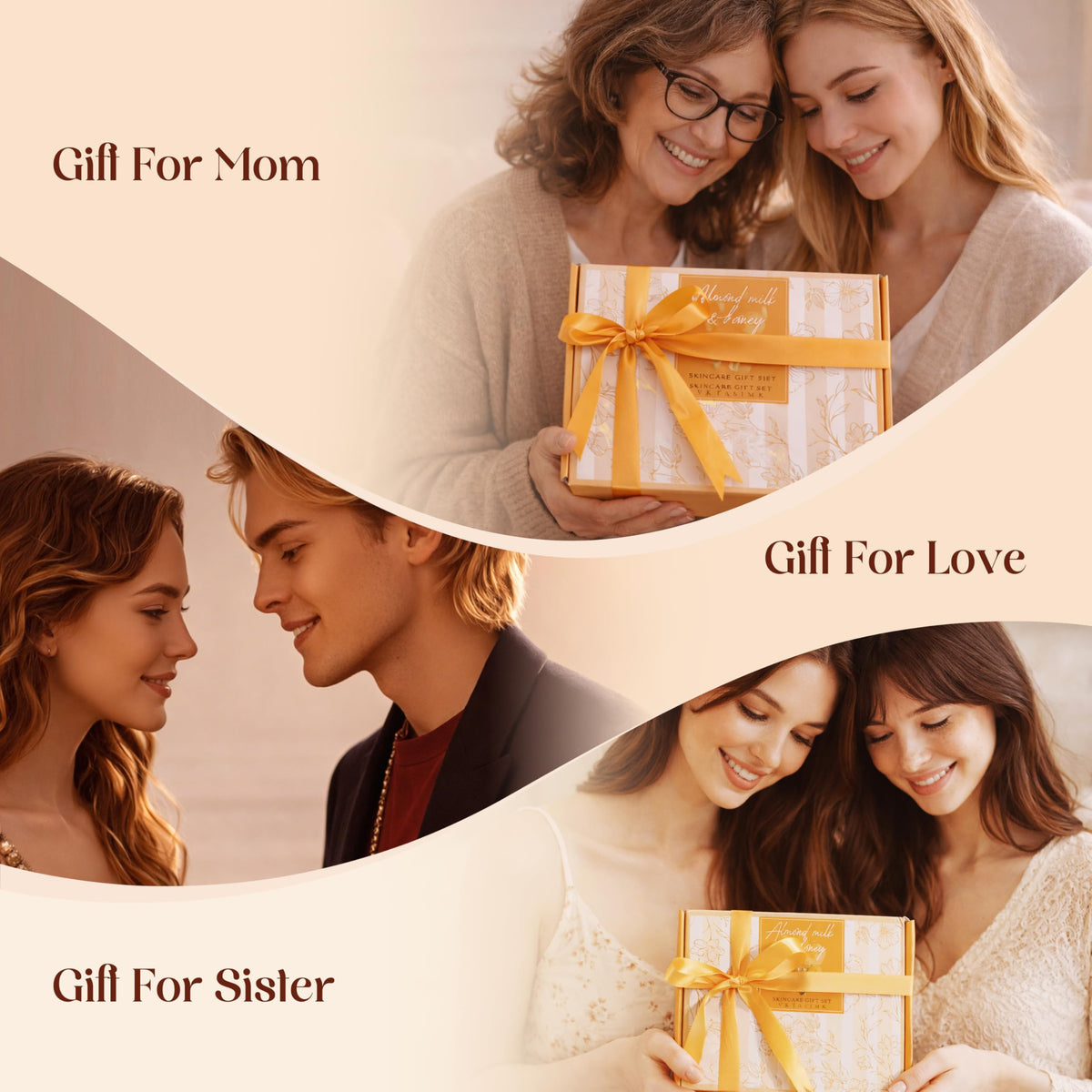 Birthday Gifts for Women, Almond Milk & Honey Relaxing Spa Gift Baskets for Women, Self Care Gifts Home Bath and Body Gifts Set for Mom, Girlfriend, Sister, Female Friends, Coworker