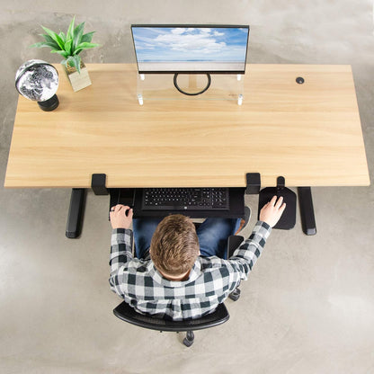VIVO Clamp-on Mouse Pad Holder Platform, Adjustable Under Desk 360° Rotating Tray Rest Extension Attachment, up to 2 inch Desktops, Black, MOUNT-MS01A