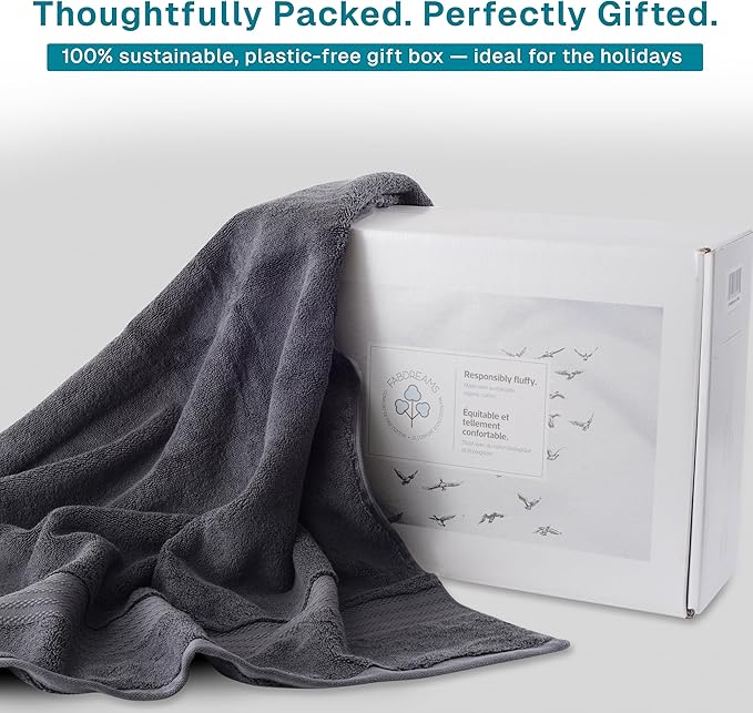 Fabdreams 100% Organic Cotton Bath Towel Set of 6 700 GSM Hotel Premium Plush