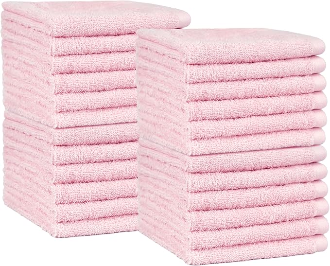 Amazon Basics face Towels for Bathroom, 100% Cotton Extra Absorbent washcloth
