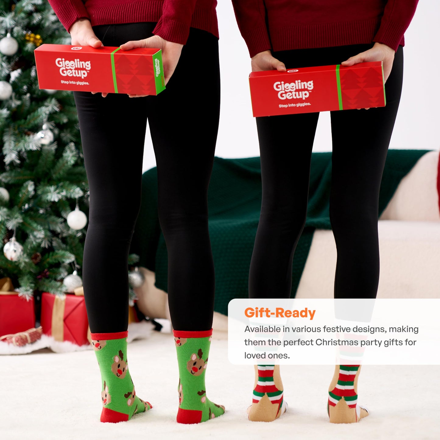 Giggling Getup 6 PCS Winter Christmas Socks for Women Men, Warm Soft Novelty Crew Socks for Women Holiday, Birthday Gift, Christmas Party Gifts for Xmas