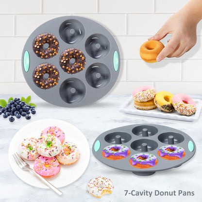 Tongjude 54 Pieces Silicone Baking Pans Set, 10 Silicone Cake Molds, Loaf Pan and Muffin Pans, Non-Stick Baking Cup, with Measuring Cups and Spoons Set, Grey