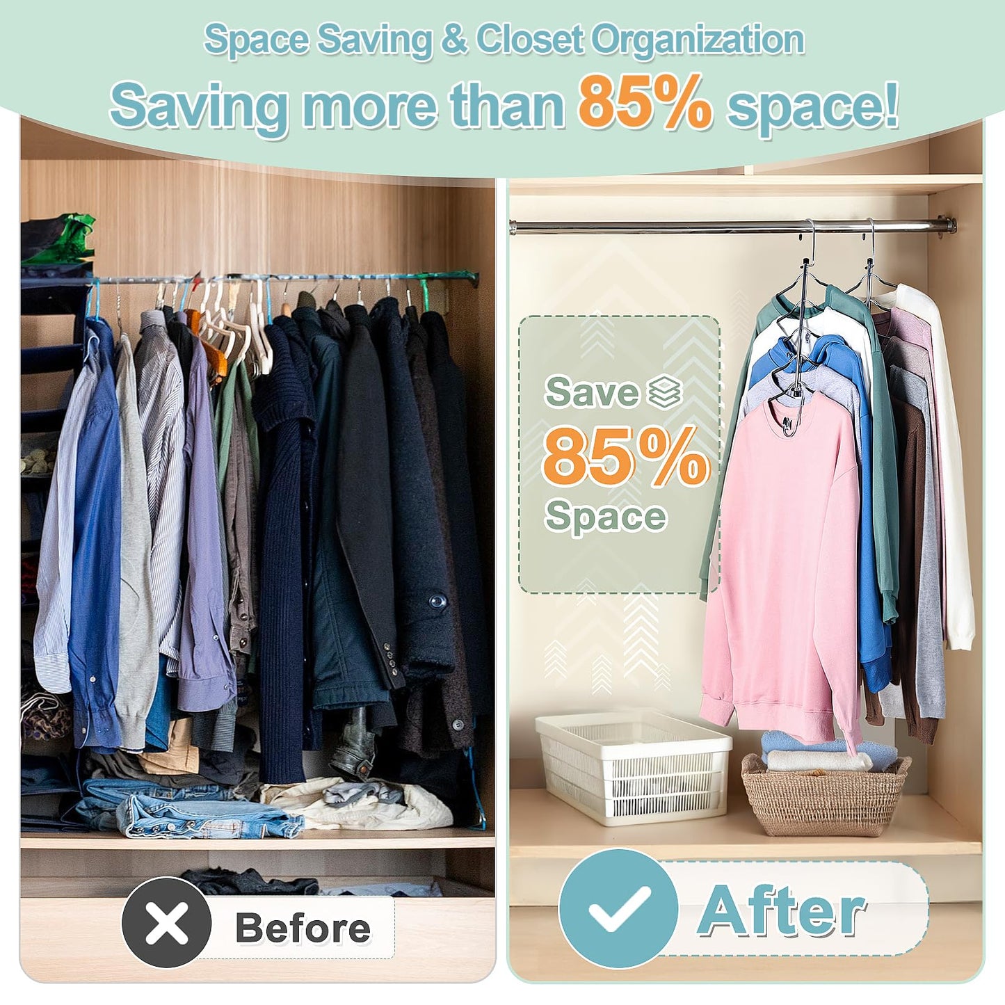 Clothes Hangers Space Saving Shirt Hangers, Lomrsiul Non Slip PVC Coating Multi Blouse Hangers Shirt Organizer for Closet Organizers and Storage for T Shirt Sweater Hoodie Coat Dress Black 2 Pack
