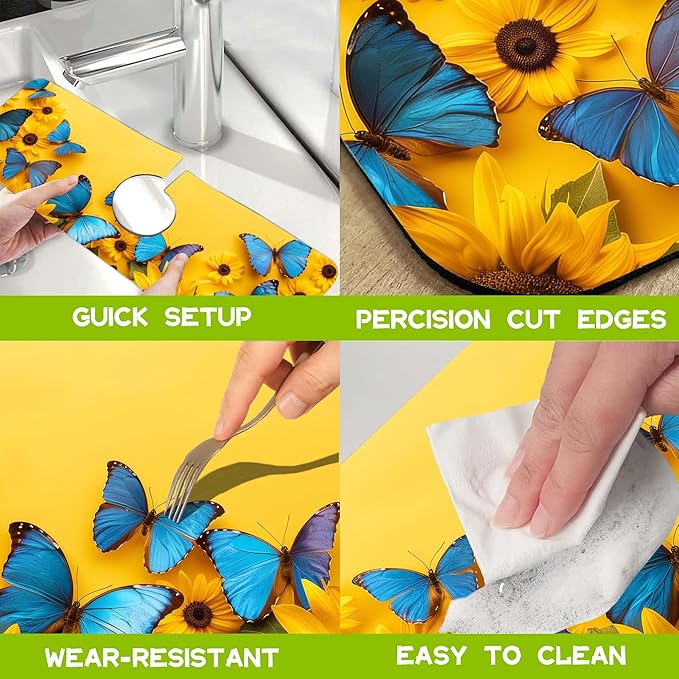 Kitchen Sink Splash Guard Faucet Mat Super Absorbent Fast Drying Mat Guard