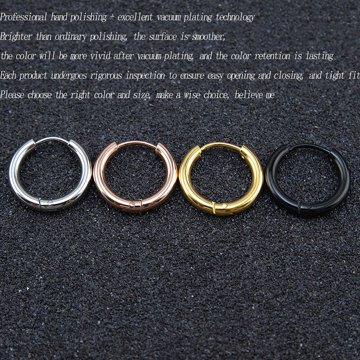 316L Surgical Stainless Steel Huggie Hoop Earrings 14mm Silver Hypoallergenic Earrings Hoop Cartilage Helix Lobes Hinged Sleeper Earrings For Men Women(F02:14mm Silver(THK 2.0mm))