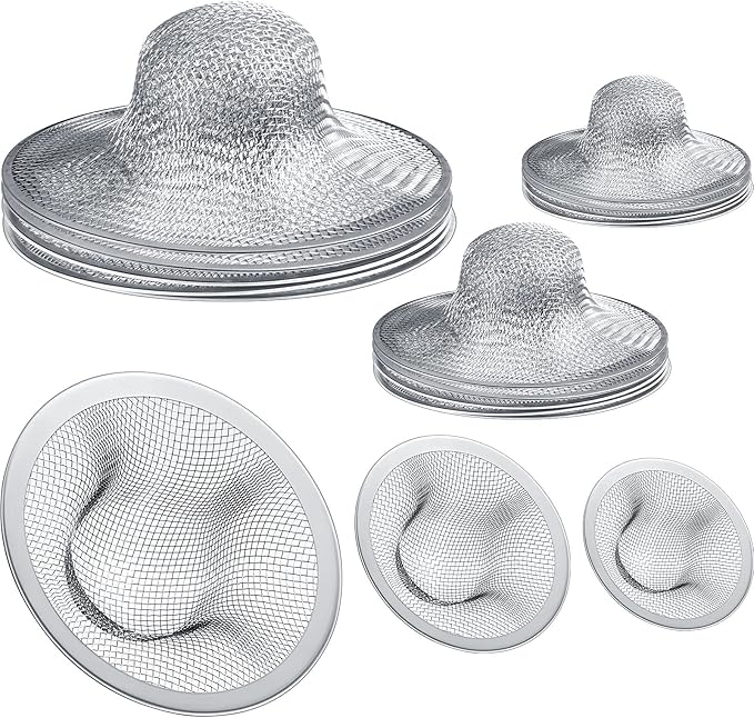 12 Pieces Stainless Steel Sink Strainer Drain Strainer