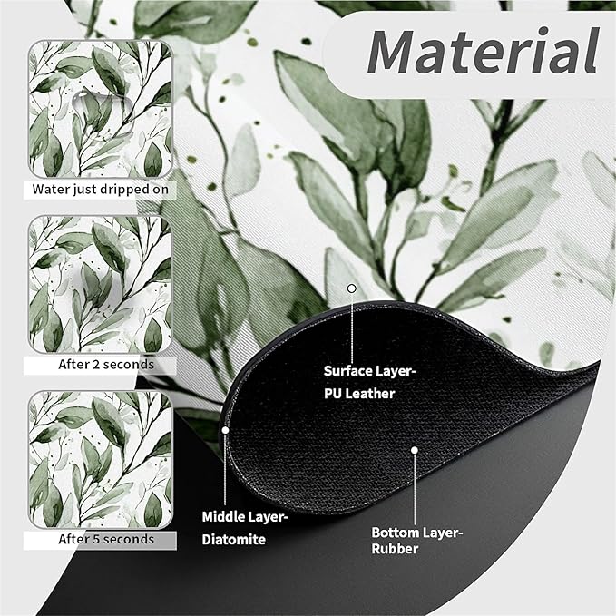 Kitchen Sink Splash Guard，Watercolor-sage foliage Faucet Mat Sink Gadgets-Super