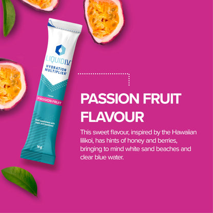 Liquid I.V. Hydration Sachets | Passion Fruit | Electrolyte Powder Mix | 1 Pack (16 Sticks) | 7 Vitamins and Minerals | Vegan