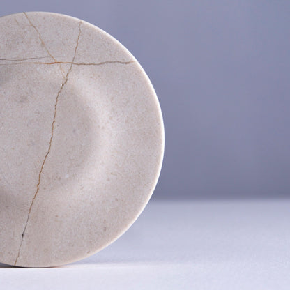 Einova Classic Stone – Marble Wireless Charging Pad Designed in Italy, Integrated 6 ft USB-C Cable, Smartphones, Wireless Earbuds, Smartwatches – Cream Marble