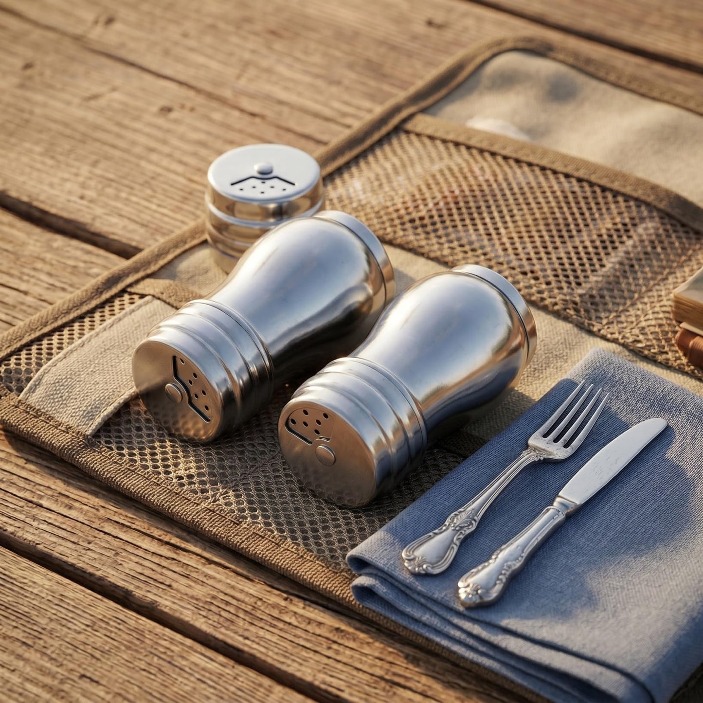 ELAYARD 2Pcs Castor Travel Shakers Mini Spice Jars Travel Salt Container Metal Salt ShakerSalt and Sugar ShakersTravelSaltShaker Mini Stainless Steel Silver