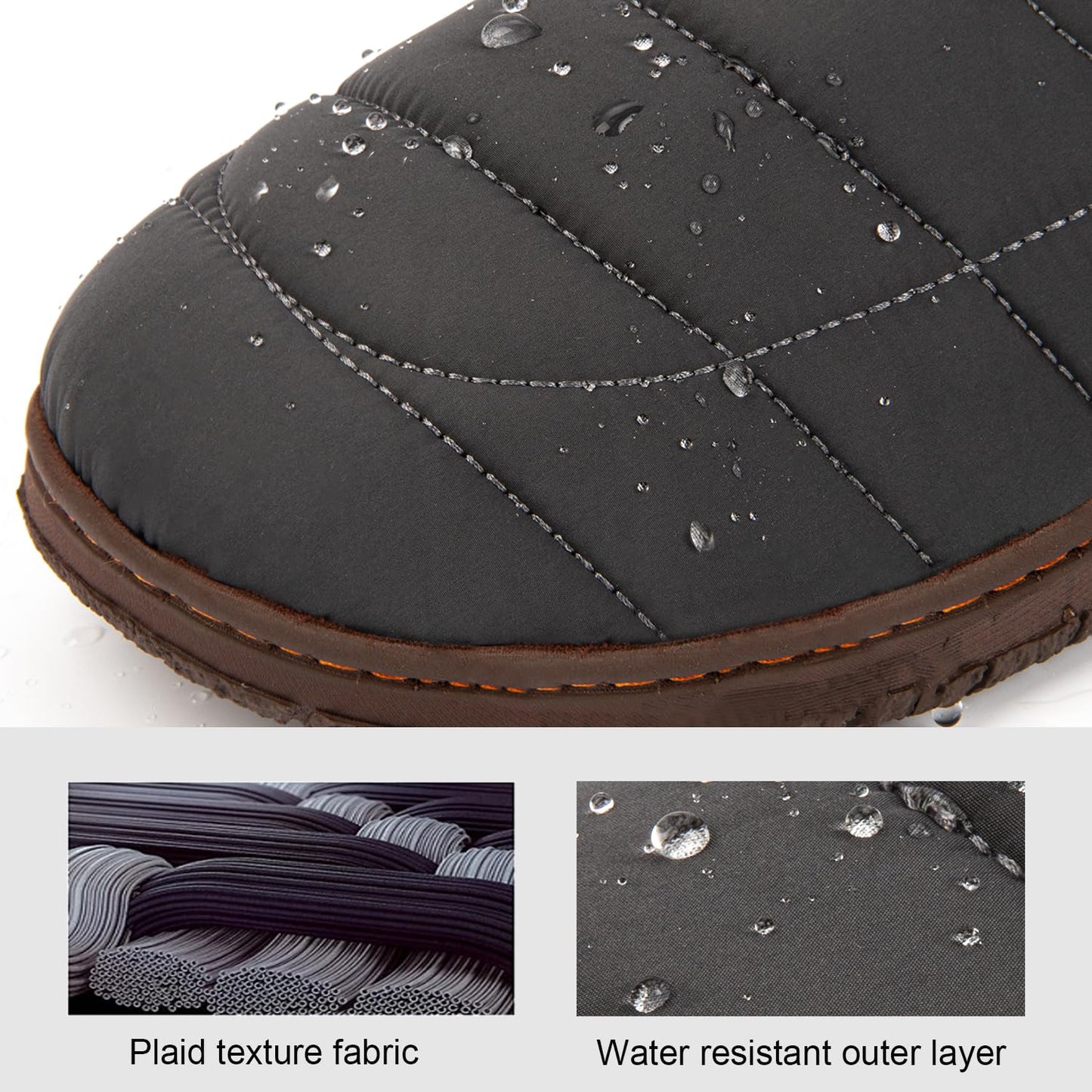 LongBay Men's Outdoor Slippers Memory Foam Camping shoes Nylon Non-Slip Indoor Outdoor Grey, 9