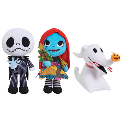Disney Tim Burton’s Nightmare Before Christmas Small Plushie 3-Piece Set, Felt and Embroidered Details, Holiday Stocking Stuffers, Gifts, Presents, Kids Toys for Ages 3 Up by Just Play