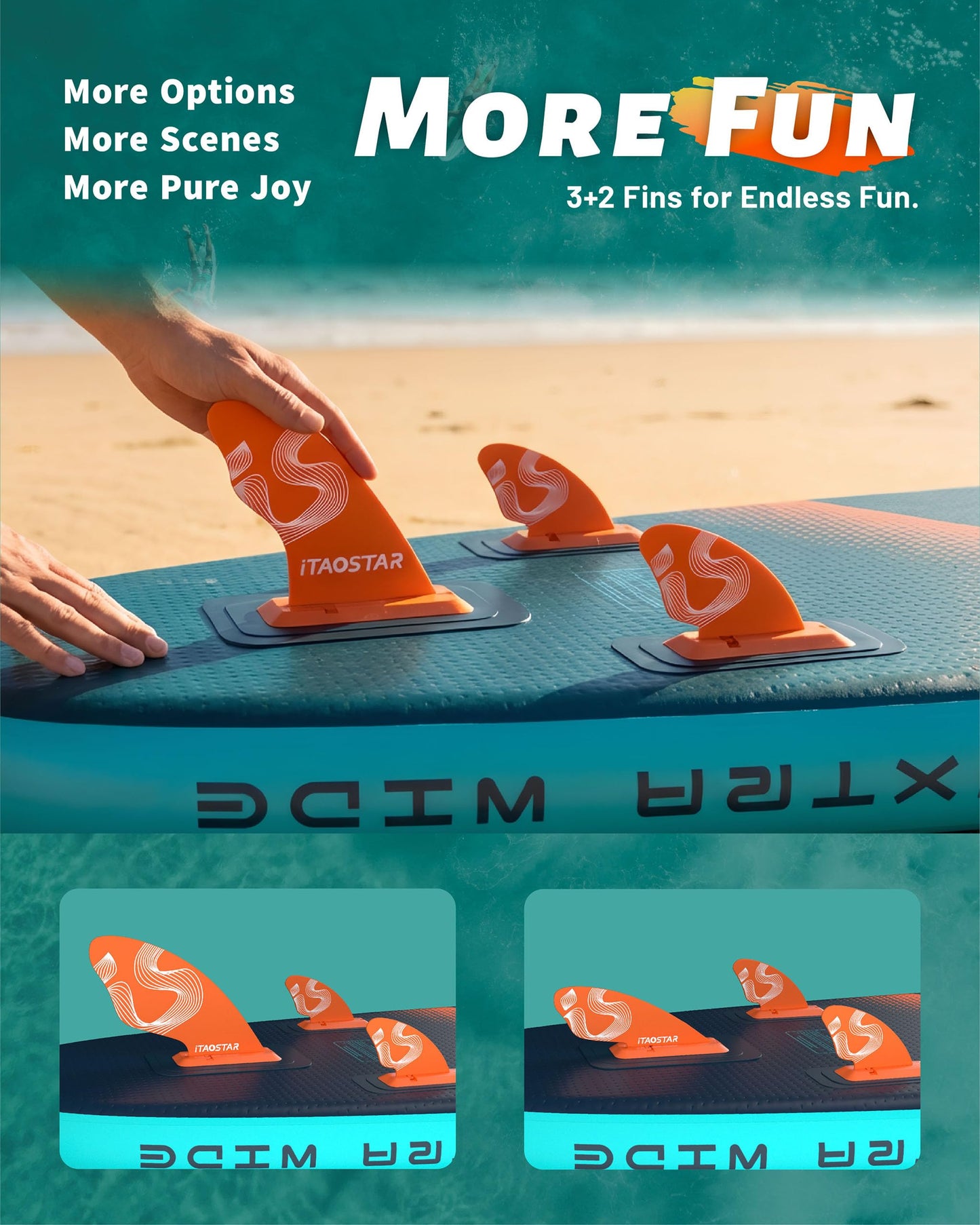 iTAOSTAR Lead 12' × 35" Inflatable Stand Up Paddle Board with Seat, Extra Wide SUP Board with 5 Fins Stable Design for Youth, All Skill Levels, Lakes, Oceans & Fishing