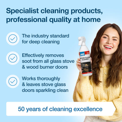 HG Stove Glass Cleaner Spray – Effective Fireplace, Oven & Hearth Cleaner for Soot, Tar & Grease – 500ml