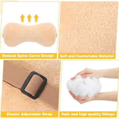 1 Pc Neck Pillow for Recliner Headrest Pillow Bone Shaped Chair Plush with Adjustable Strap Neck Support and Pain Relief Curve Head Cushion for Car Travel Airplane (Grey)