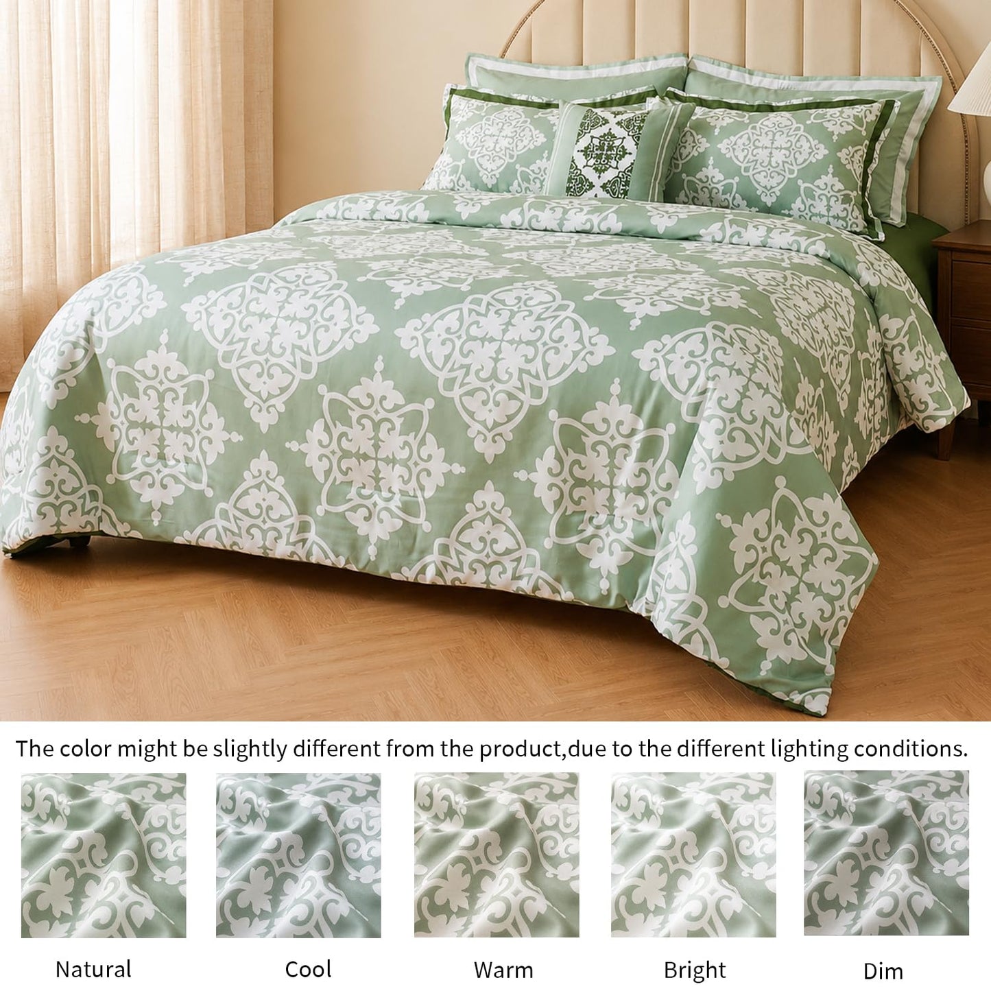 Fluffy Microfiber Comforter Set Queen / King – Soft Lightweight All Season Bedding, Plush Cozy Bedspread with Decorative Pillow Shams, Modern Home Bedroom Design (Queen (90x90), Green Checkered)
