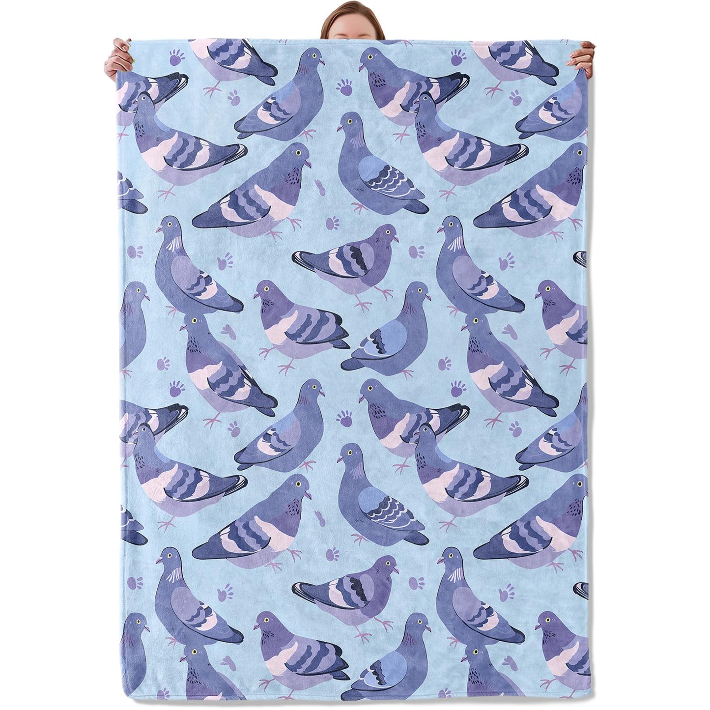 Pigeon Theme Blanket Gifts for Women Girls, Soft Warm Lightweight Flannel Throw Blankets for Living Room Home Sofa Travel Decor 50" x 60"