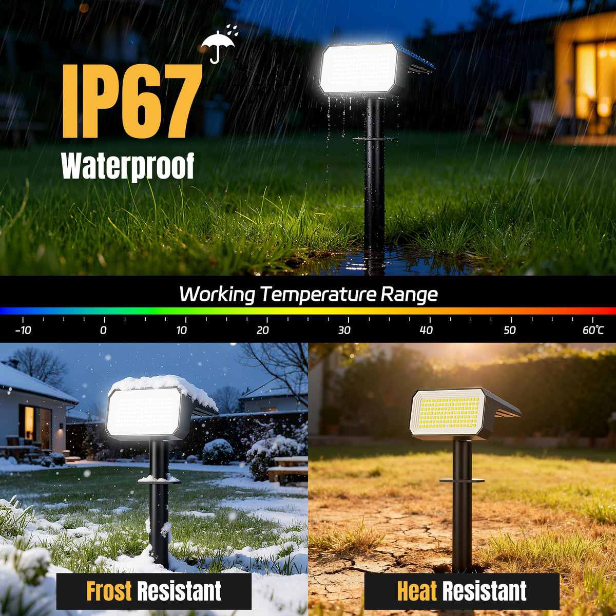 Flaow Solar Spot Lights Outdoor, [10 pack/118 LED] 4 Modes Auto On/Off Solar Landscape Spotlights, Ip67 Waterproof Solor Powered Pathway Lights for Outside Yard Garden Walkway Tree Patio (Cool White)