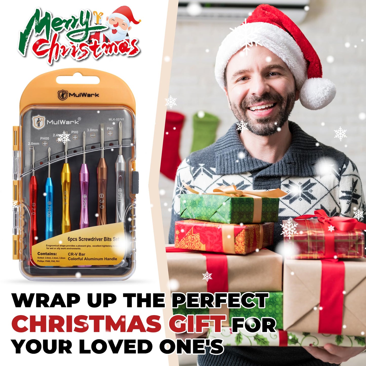 MulWark 6pc Magnetic Micro Precision Screwdriver Set - Mini Flat & Phillips Heads for Glasses, Watch, iPhone & Electronics Repair (CR-V Steel)