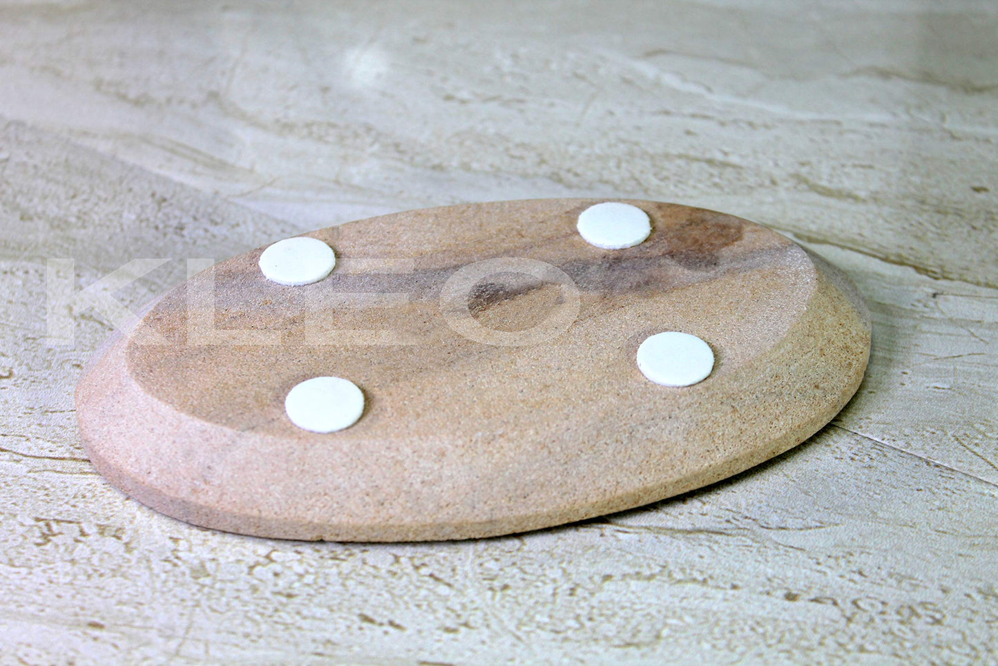 Stonkraft Natural Water Absorbent & Rigged Soap Dish Soap Holder Made of Natural Stone - Unique Bath Bathroom Accessories (Oval)