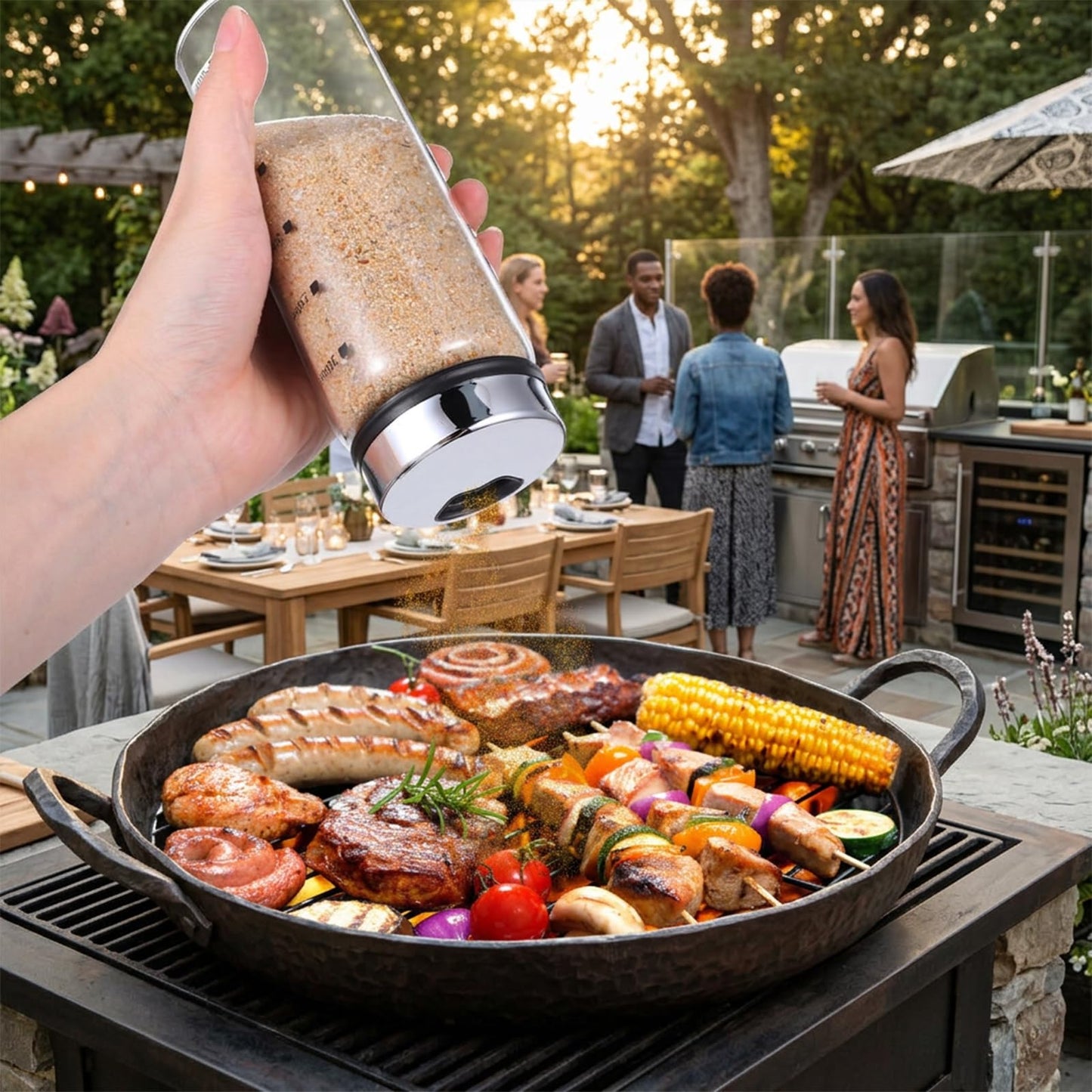 Ckhoid 6 Pcs Large Salt Pepper Shakers with Adjustable Outlet Holes, 10 oz Clear Glass Salt & Pepper Shakers Bottles Dispensers with Stainless Steel Removable Lids for Kitchen Restaurant BBQ Camping