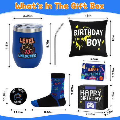 Splandiant 13 Year Old Boy Birthday Gift Ideas, Funny Gamer Birthday Gift Set for 13th Boys, Thirteen Years Old Gamepad Gifts Ideas for Boys Son Grandson Nephew Friend Video Game Lovers