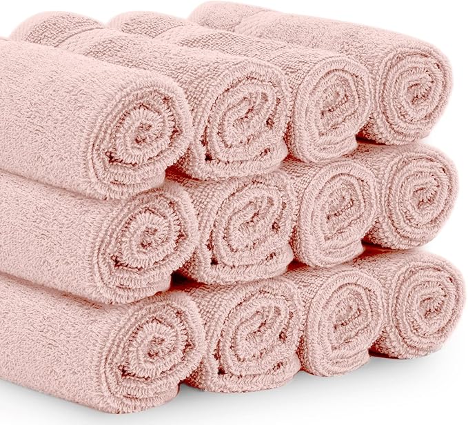 White Classic Luxury Cotton Washcloths 13x13 Inch