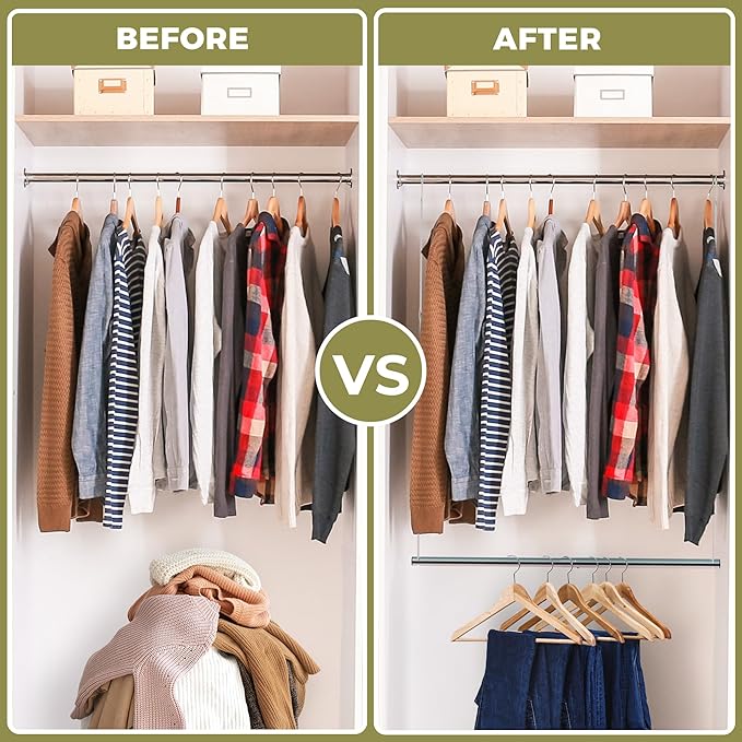 Hanging Closet Rod, 17-29In Adjustable Width and Up to 37In Height Adjustable