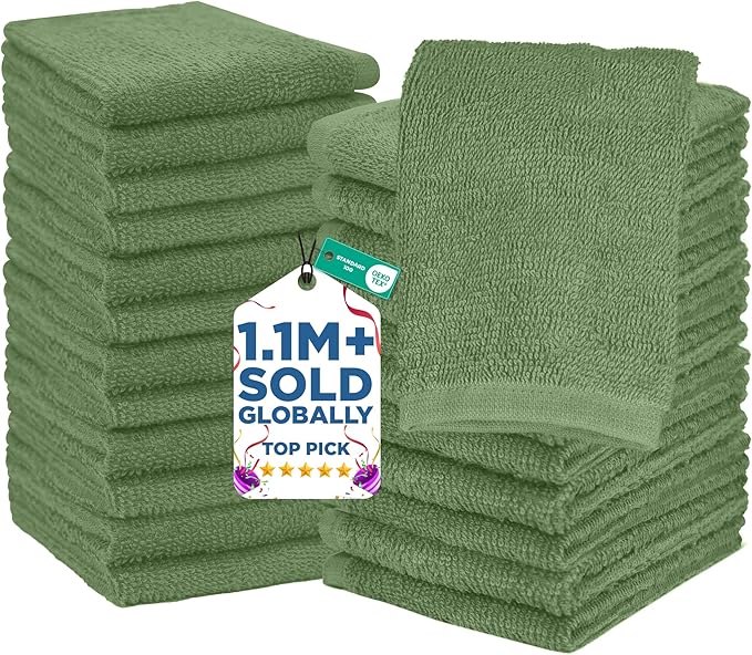 DAN RIVER 24 Pack Wash Cloths for Showering