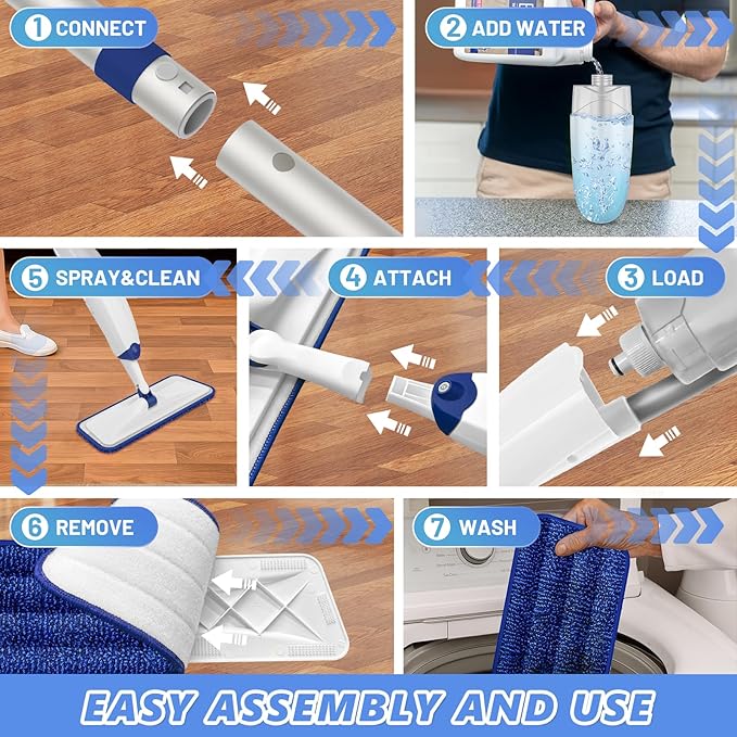 HOMTOYOU Microfiber Flat Mop