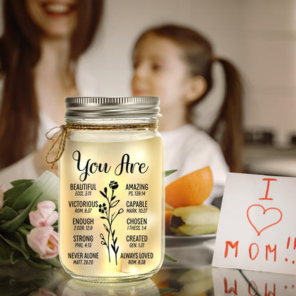 Kenon Mason Jar Night Light Gift for Friend, Birthday Day Gifts for Women, Home Decoration Lights, Personalized Night Light Birthday Mothers Day Christmas Gifts for Her Mom Grandma Sister