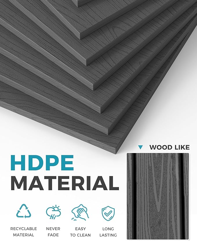 Ciokea Oversized Outdoor Rocking Chairs Set of 4, 380lbs Heavy-Duty Large Patio Rocker, High Back Cozy Porch Chairs, Weather Resistant Patio Rocking Chairs for Outside, Fire Pit, Deck, Dark Grey