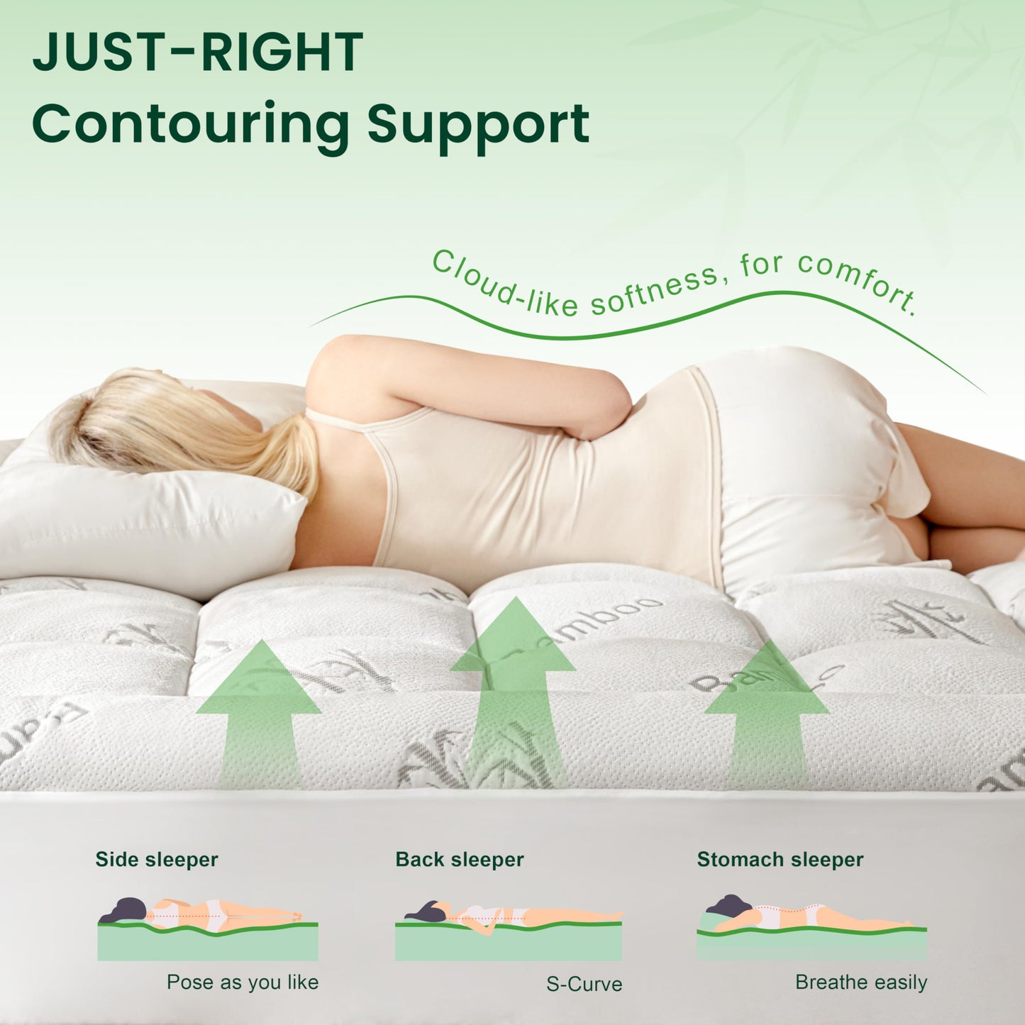 Love's cabin King Mattress Topper Viscose Derived from Bamboo, Thick Pillow Top Mattress Pad with Stretchable Pockets for 8"-20" Mattress, Soft Breathable Cooling Mattress Topper for Hot Sleepers