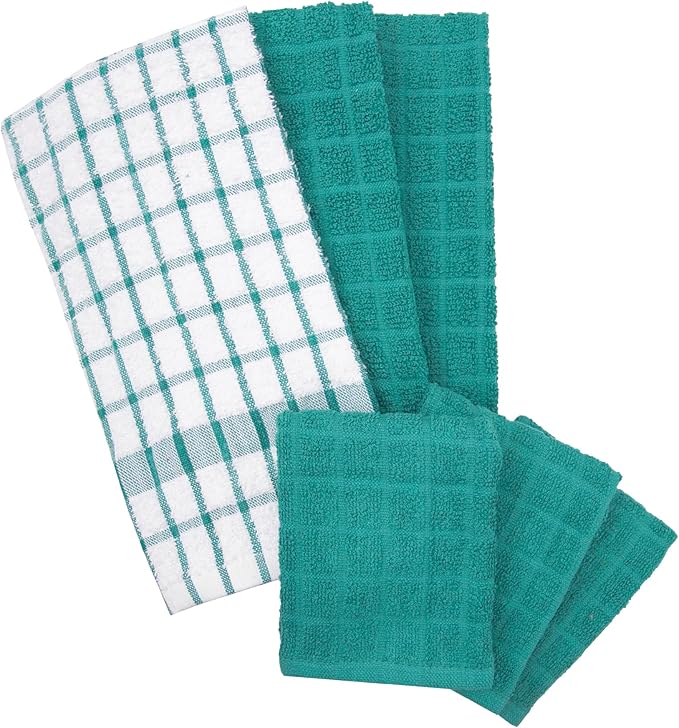 Ritz Premium Kitchen Towel and Dish Cloth Value Set: Highly Absorbent, Super