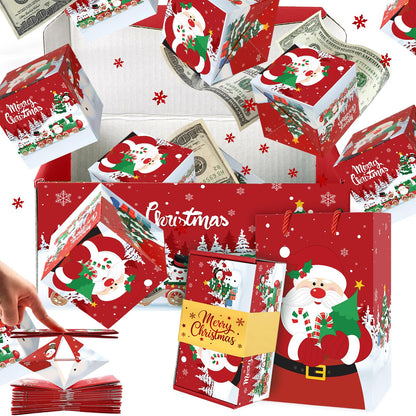 Sereliy Christmas Exploding Money Gift Boxes for Cash, 12 Pack Pop Up Surprise Money Box with Confetti, Merry Christmas Explosion Gift Box for Cash Giving, Fun Holiday Gifts Ideas for Kids Adults