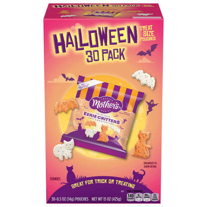 Mother’s Circus Halloween Animal Cookies, Snack Pack Halloween Treats for Kids, Individually Wrapped Halloween Cookies, Cats and Bats Frosted Animal Cookies with Sprinkles, 30ct Box