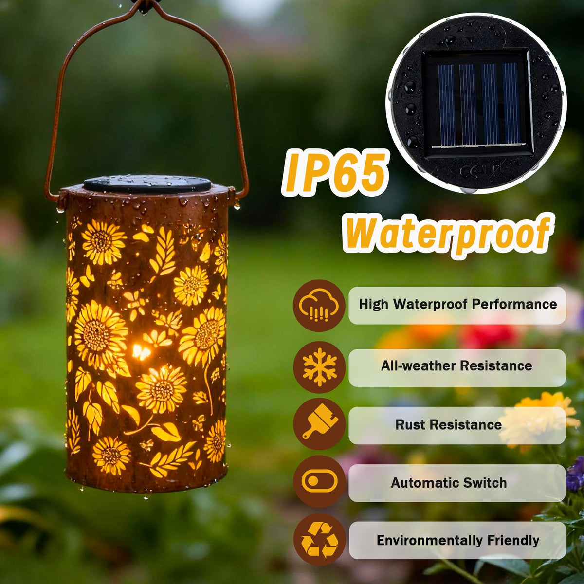ANYTALK Mothers Day Gifts, Birthday Gifts for Women Mom Grandma, Sunflower Solar Lanterns Outdoor Waterproof, Hanging Solar Lights for Yard, Patio, Porch, Garden Decor