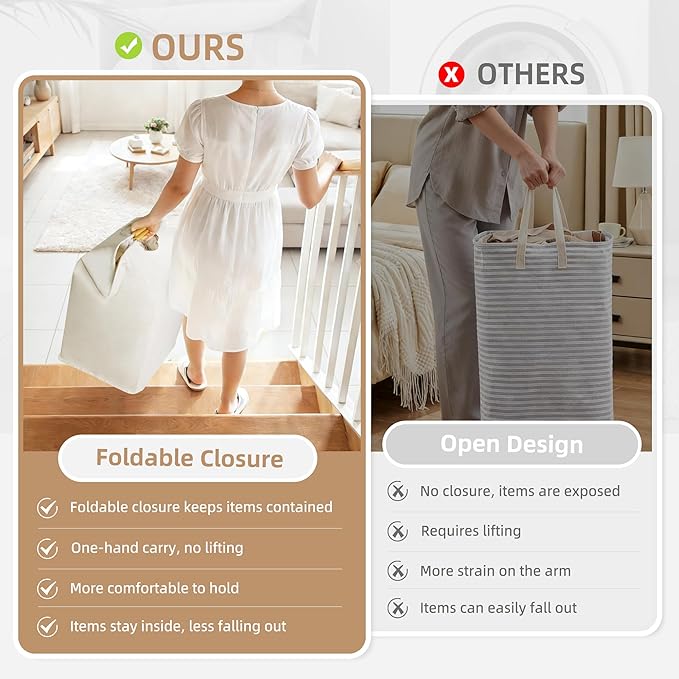 STORAGE MANIAC 3-Pack Large Laundry Hamper, 100L Collapsible Laundry Basket