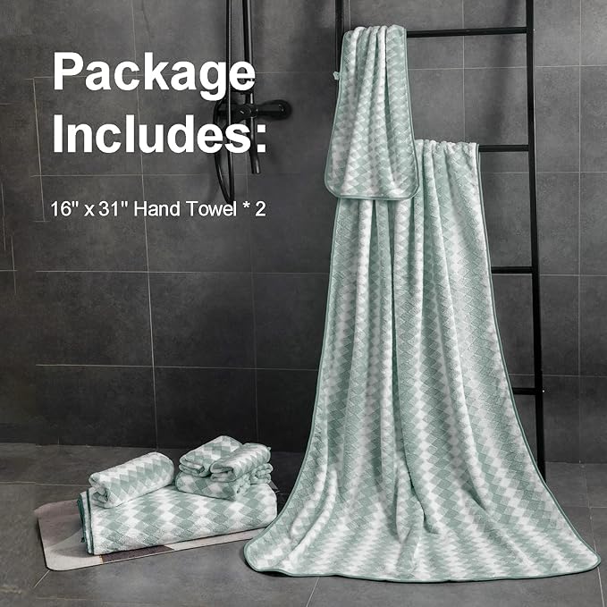 Hand Towels Set 2 Pack-16“x31” Ultra Soft Microfibers Bathroom Towel Set Highly
