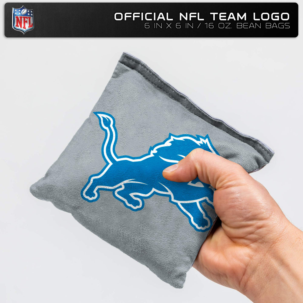 Wild Sports NFL Detroit Lions 8pk Dual Sided Bean Bags, Team Color